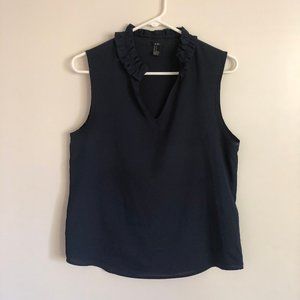 Forever 21 Navy Ruffle Top